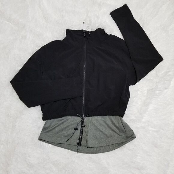 NWT Aero Live Laugh Love Black Small Athletic Gym Running Casual Workout Jacket - Picture 1 of 3